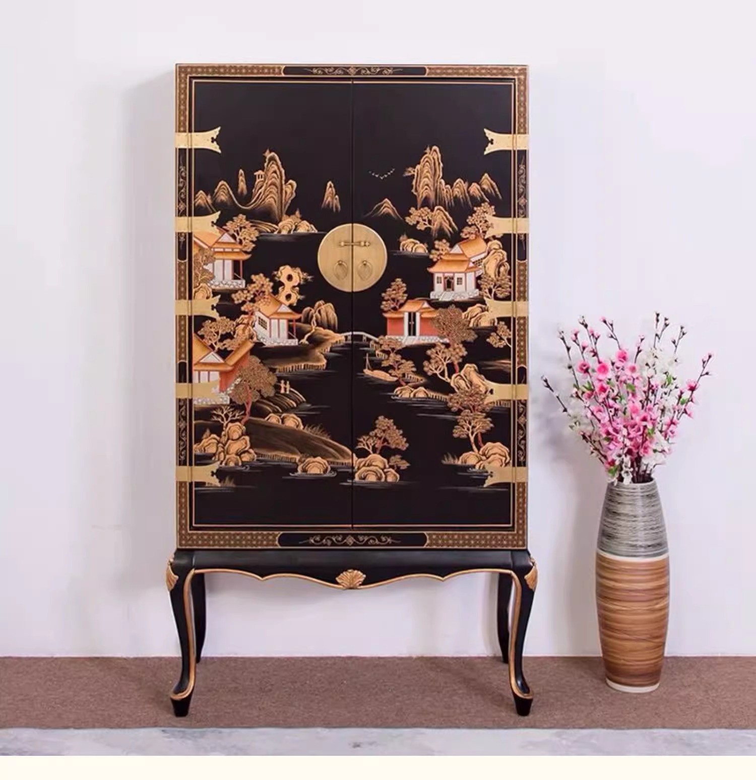 New Classical Chinese Hand-painted Wardrobe