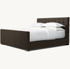 Fabric Box-Tufted Panel Platform Bed with Footboard