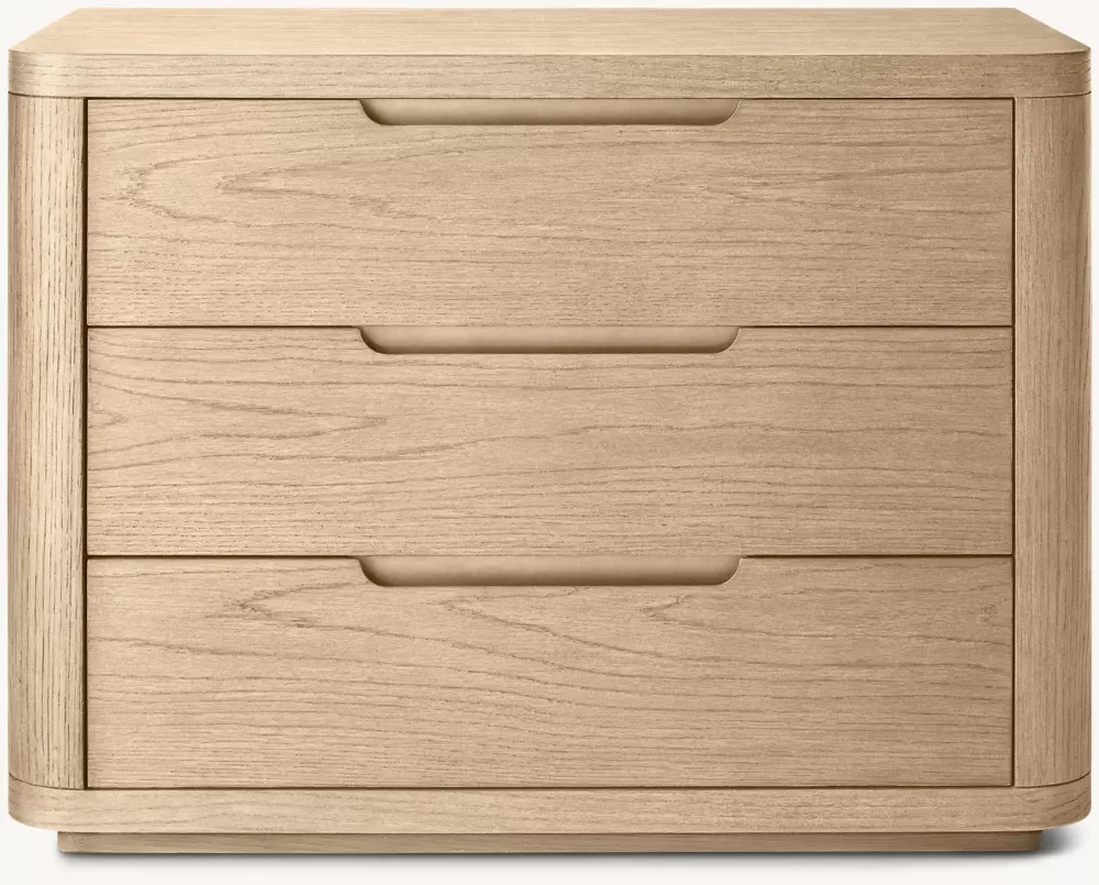 Solid Wood Rounded-edge Nightstand