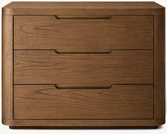 Solid Wood Rounded-edge Nightstand