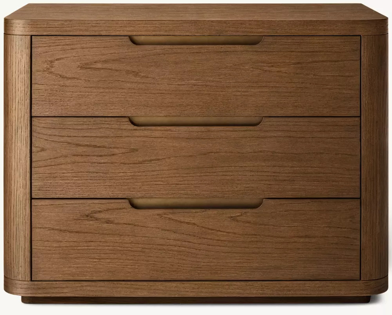 Solid Wood Rounded-edge Nightstand