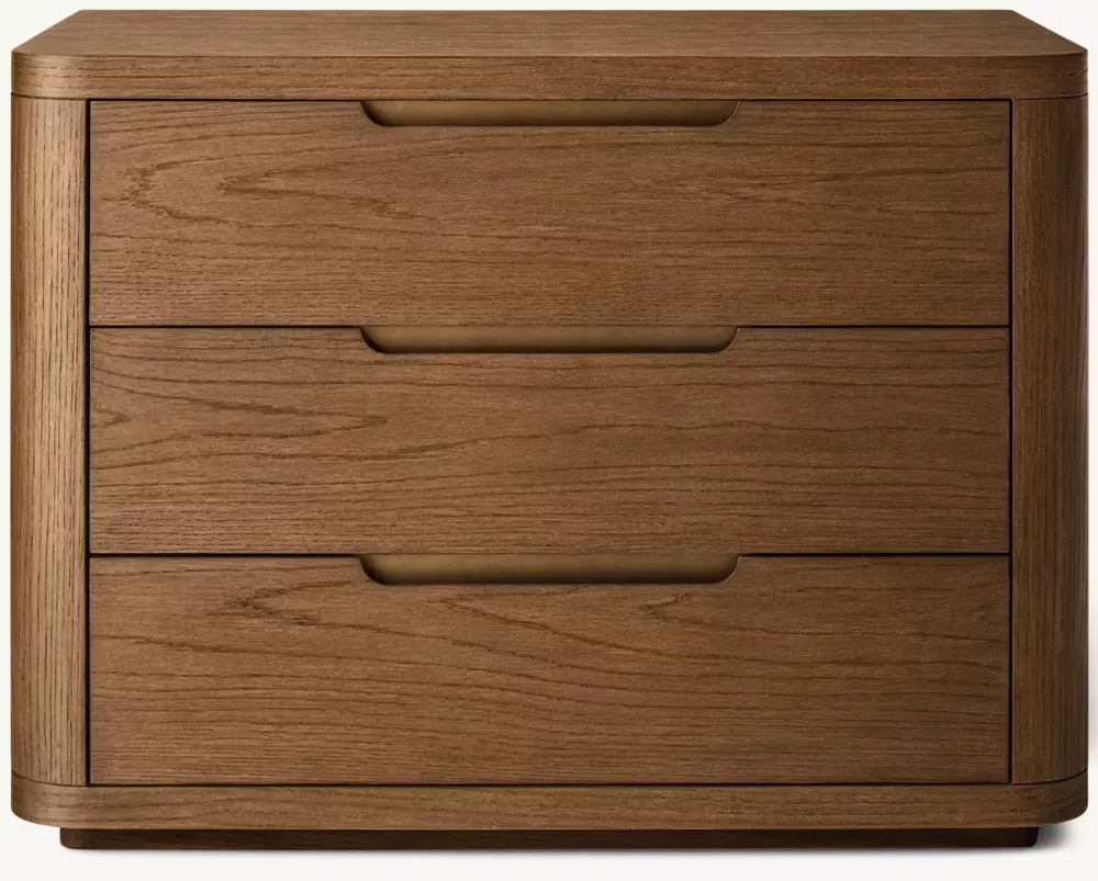 Solid Wood Rounded-edge Nightstand