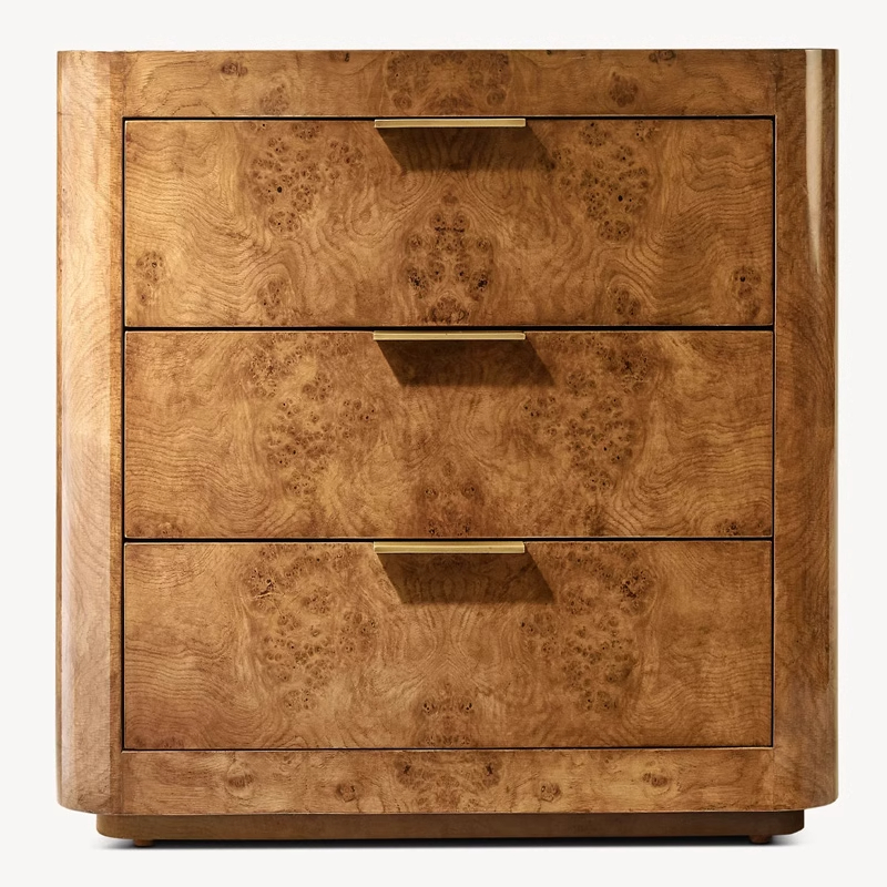 American Rural Tree Bark Bedside Table