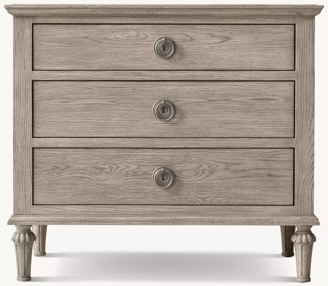 Rattan & Wood Closed Nightstand