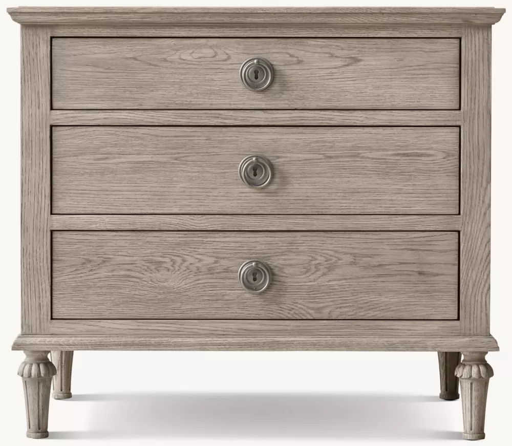 Rattan & Wood Closed Nightstand