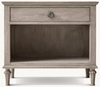 Rattan & Wood Bedside Table