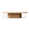 Natural Stone Wood Pedestal Coffee Table