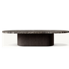Natural Stone Wood Pedestal Coffee Table